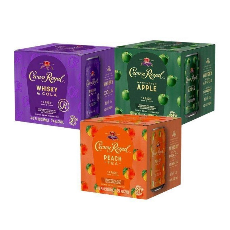 Crown Royal Whiskey & Cola, Washington Apple & Peach Tea Four Packs