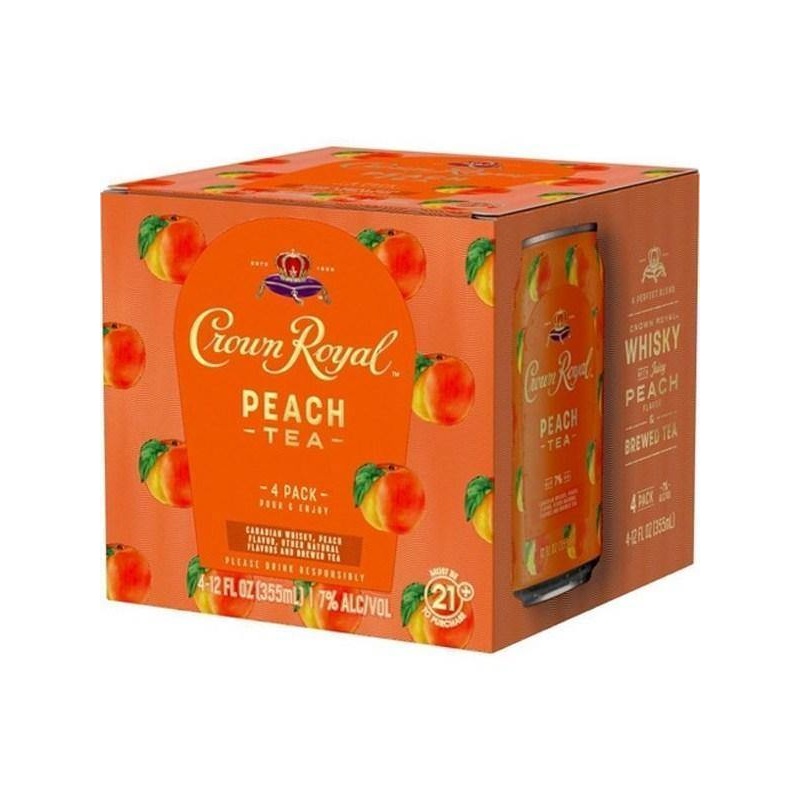 Crown Royal Peach Tea Canadian Whiskey Cocktail 4 Pack Cans