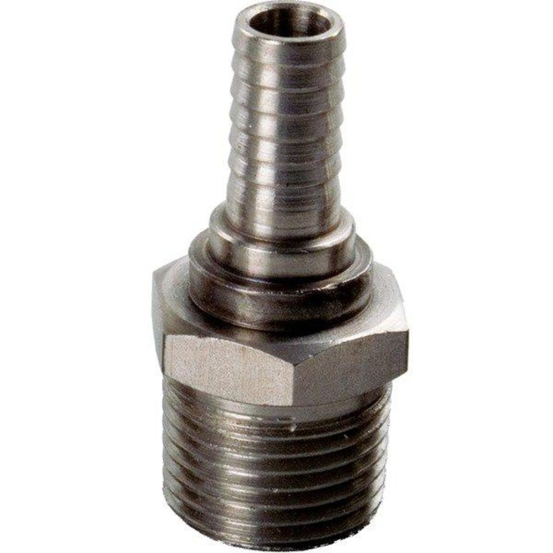 Male Stainless 1/2 NPT x 3/8 Barb