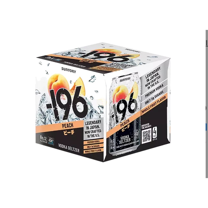 Suntory -196 Peach Vodka Seltzer 4 Pack
