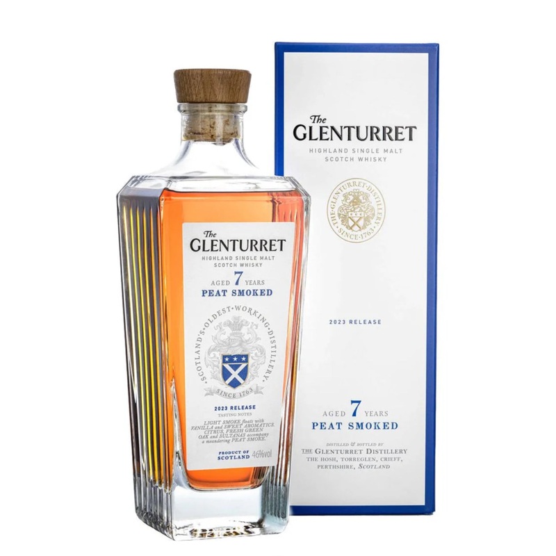 The Glenturret 7 Year Old Peat Smoked Single Malt Scotch Whiskey