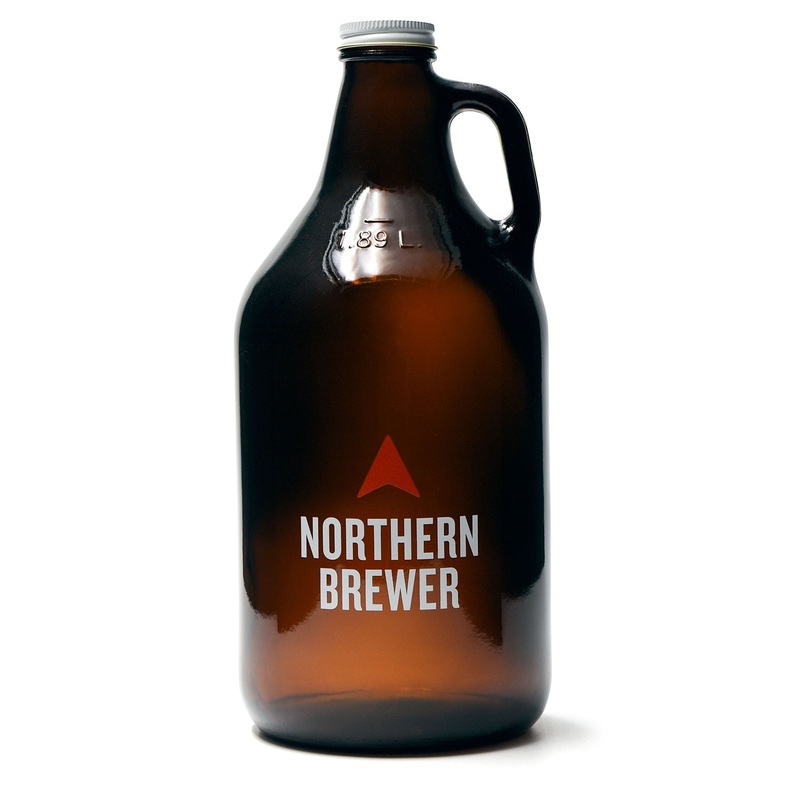 Beer Growler w/Cap – 1/2 Gallon Amber Glass