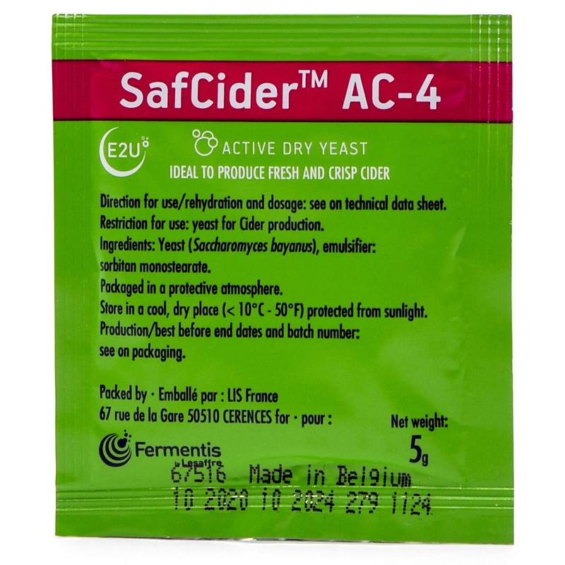 SafCider AC-4 Dry Cider Yeast (5g) – Crisp Ciders