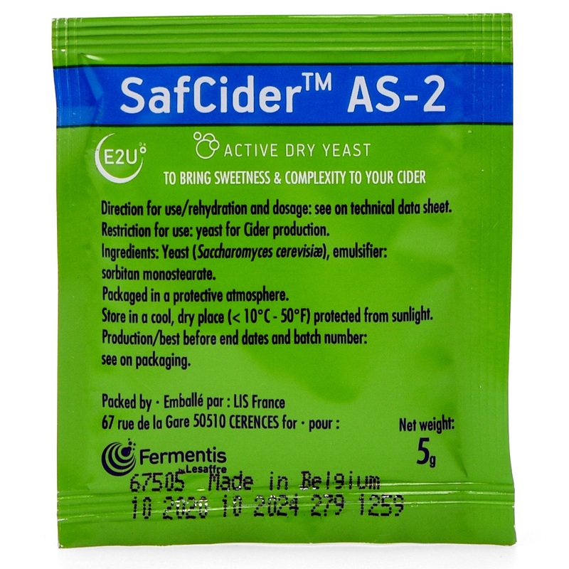 SafCider AS-2 Dry Cider Yeast (5g) – Sweet Ciders