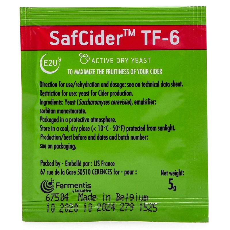 SafCider TF-6 Dry Cider Yeast (5g) – Fruity Ciders