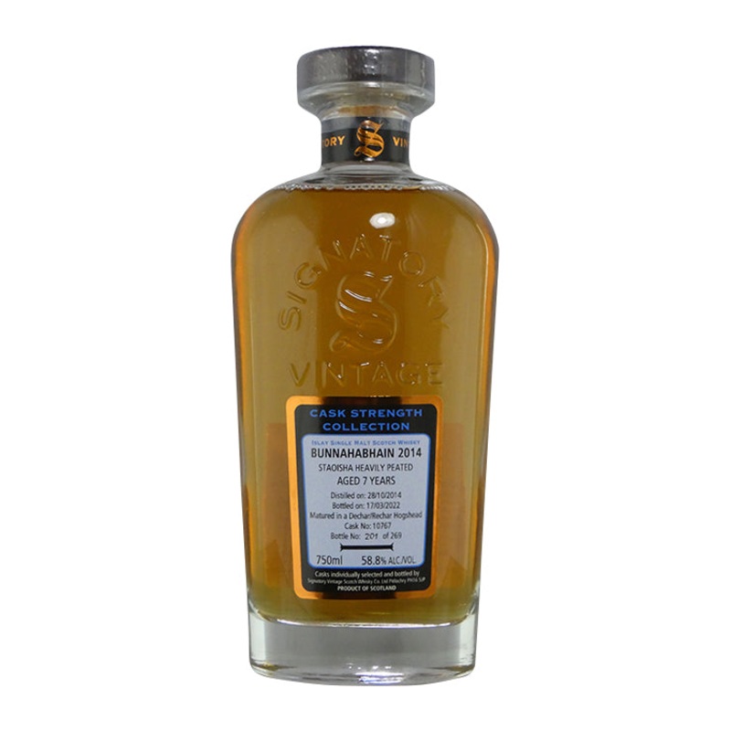 Signatory Cask Strength Bunnahabhain Staoisha (750ml) 2014 7-year