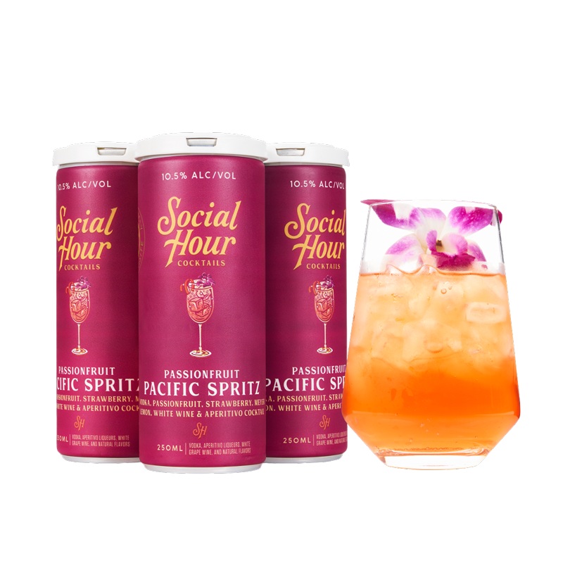 Social Hour Cocktails Passionfruit Pacific Spritz 250ml (4-pack cans)