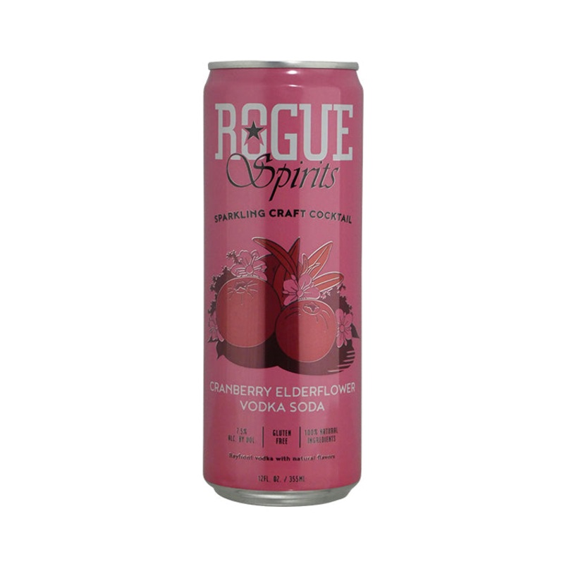 Rogue Spirits Sparkling Craft Cocktail Cranberry Elderflower Vodka Soda (12oz Can 4 Pk)