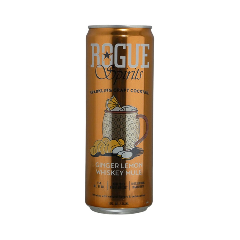 Rogue Spirits Sparkling Craft Cocktail Ginger Lemon Whiskey Mule (12oz Can 4 Pk)