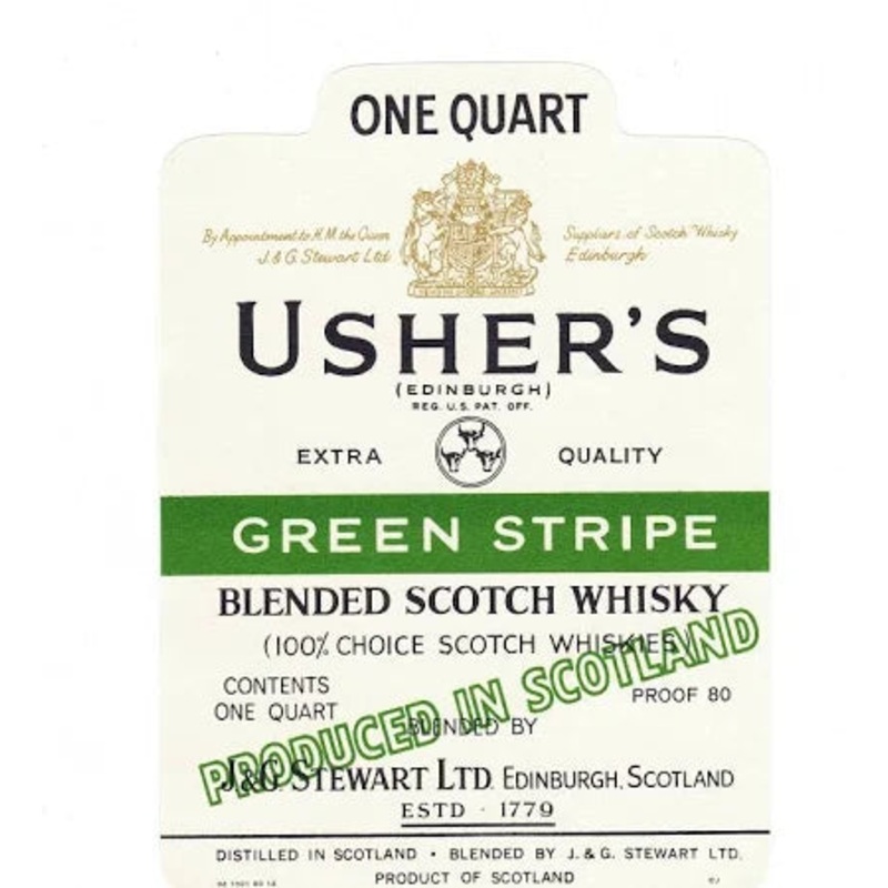 Usher’s Green Stripe Blended Scotch Whisky (1 Quart)