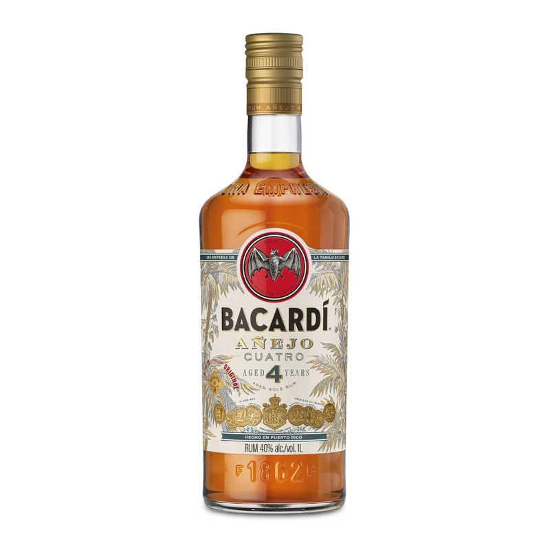 Bacardi ‘Cuatro’ Aged 4 Years Anejo Rum (750ml)
