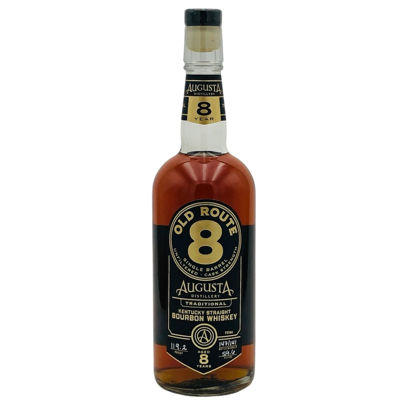 Augusta Distillery Old Route 8 8 Year Old Cask Strength Single Barrel Bourbon Whiskey
