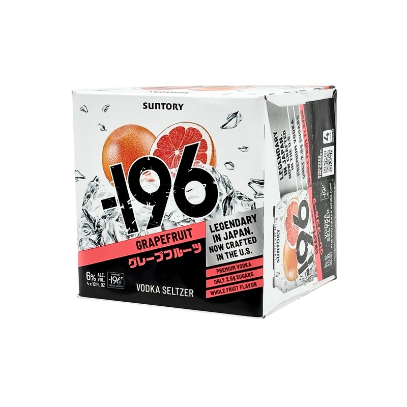 Suntory -196 RTD Grapefruit Vodka Seltzer 4 x 355 ml cans