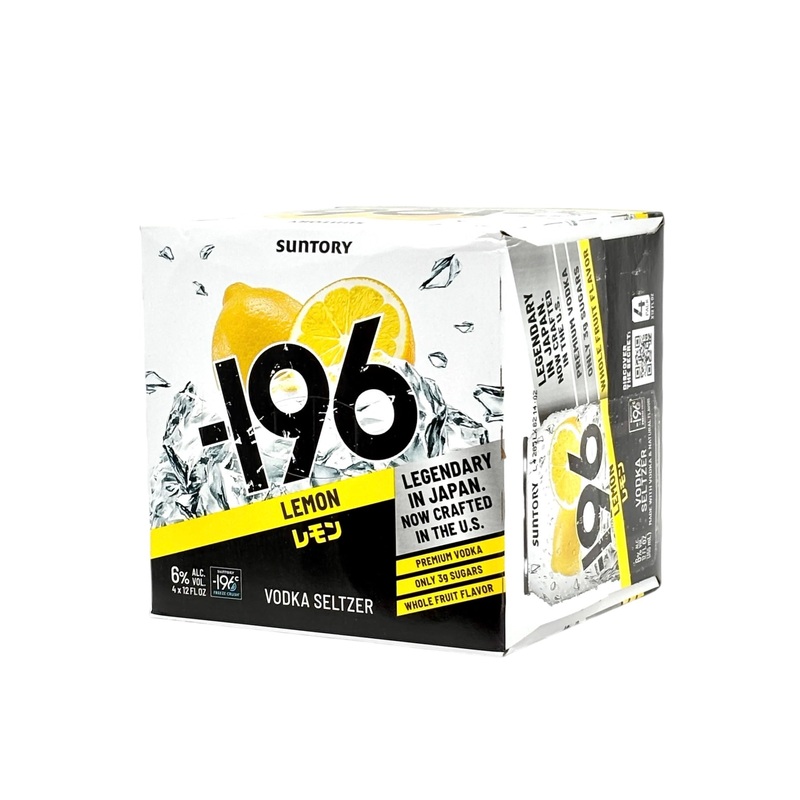 Suntory -196 RTD Lemon Vodka Seltzer 4 x 355 ml cans