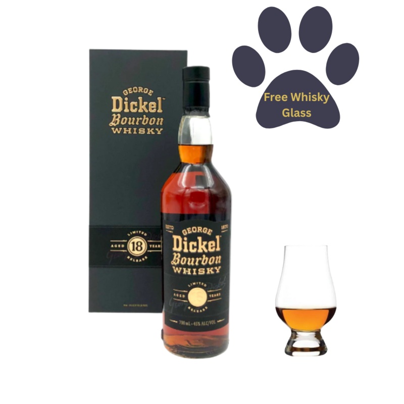 George Dickel 18 Year Old Bourbon Whisky + Free Glencairn Glass