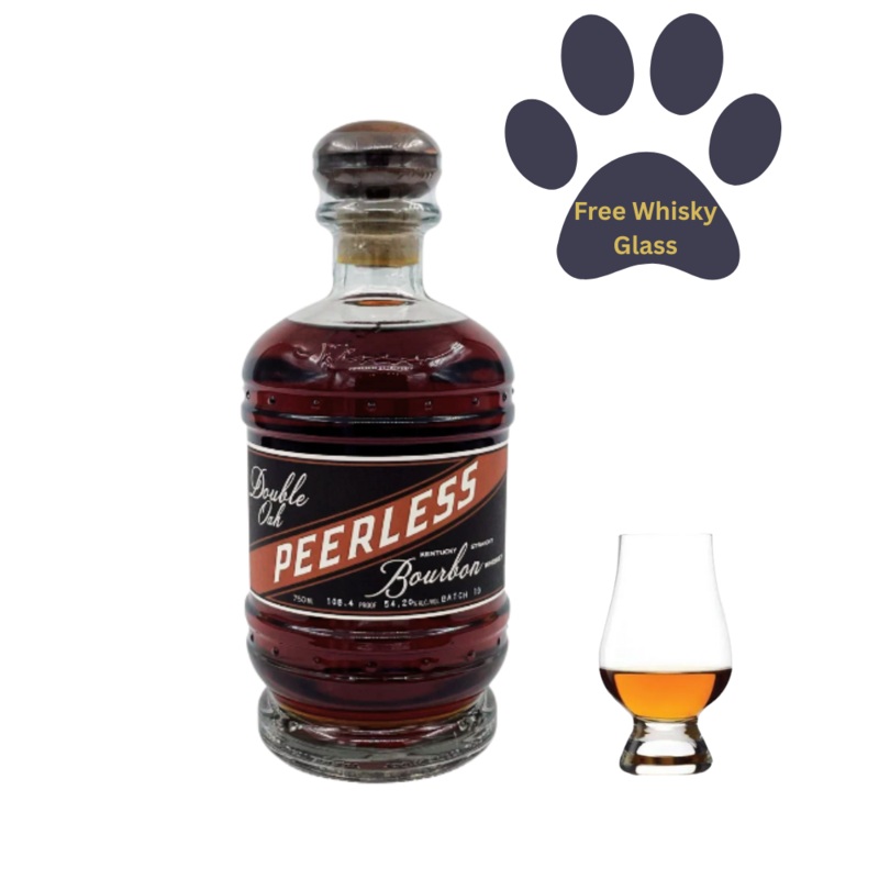 Peerless Double Oak Bourbon + Glencairn Glass