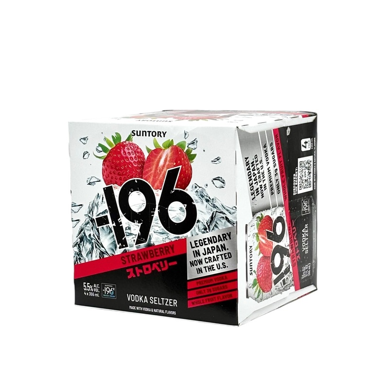 Suntory -196 RTD Strawberry Vodka Seltzer 4 x 355 ml cans