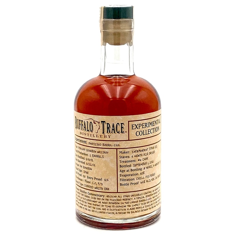 Buffalo Trace Experimental Collection Oversized Barrel 250L Bourbon Whiskey 375ml