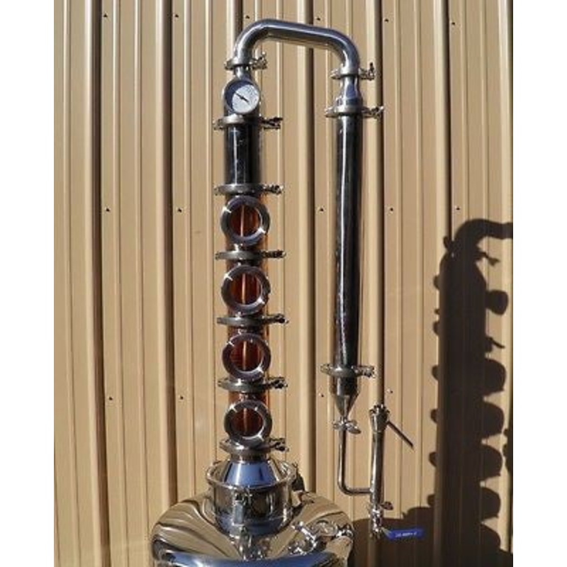 4 Bubble Plate Copper & Stainless Moonshine Still Column Vodka E-85 Ethanol