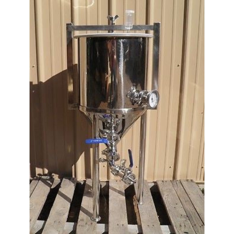 8 Gallon Conical Fermenter w/ thermometer, Home Brewing, Beer, Stainless Steel