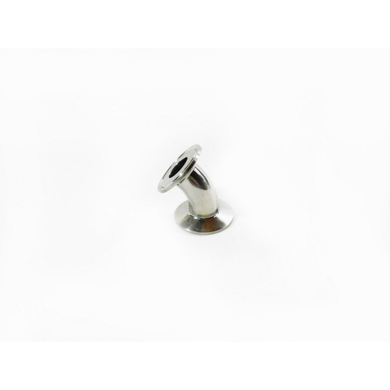 1.5 Tri Clamp 45 Elbow with 1 Bore, Stainless Steel 304