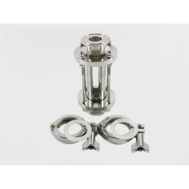 1 Bore Borosilicate Tri Clamp Sight Glass with Gaskets and Tri Clamps