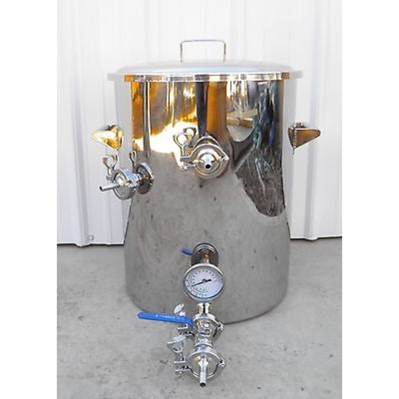 15 Gallon Hot Liquor Tank with Thermowell and HERMS Coil