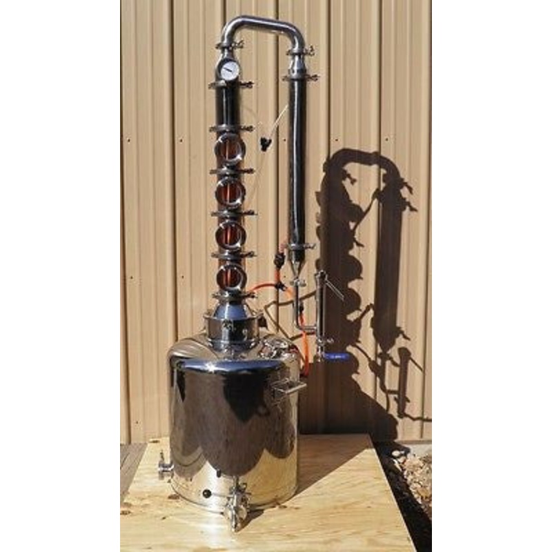 26 Gal. Moonshine, Vodka, 4 Bubble Plate Copper & Stainless w/ Cooling kit