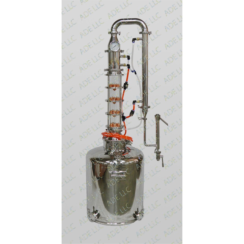 26 Gallon Moonshine Still with 4 Borosilicate Glass 4 Plate Column w/ Cooling