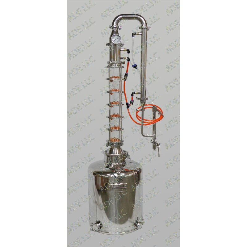 26 Gallon Moonshine Still with 4 Borosilicate Glass 6 Plate Column w/ Cooling