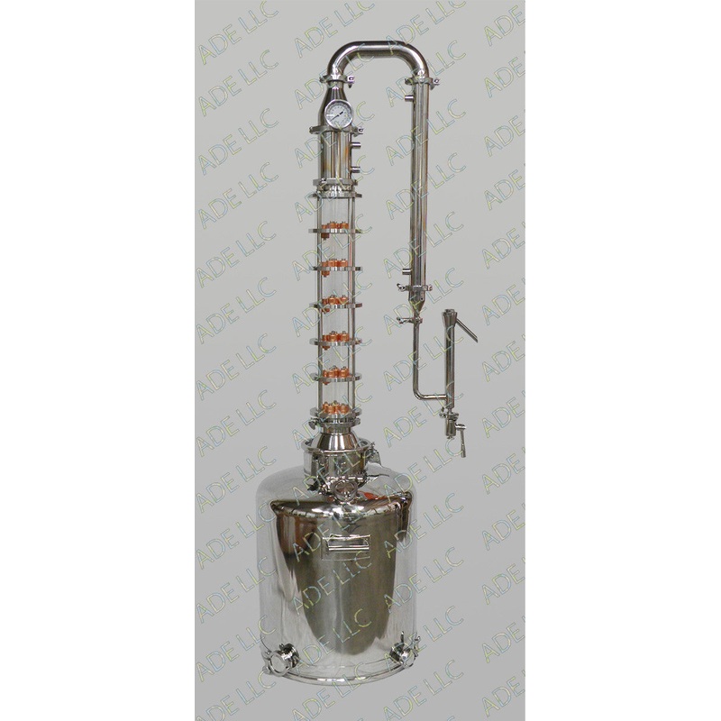 26 Gallon Moonshine Still with 4 Borosilicate Sight Glass 6 Plate Column