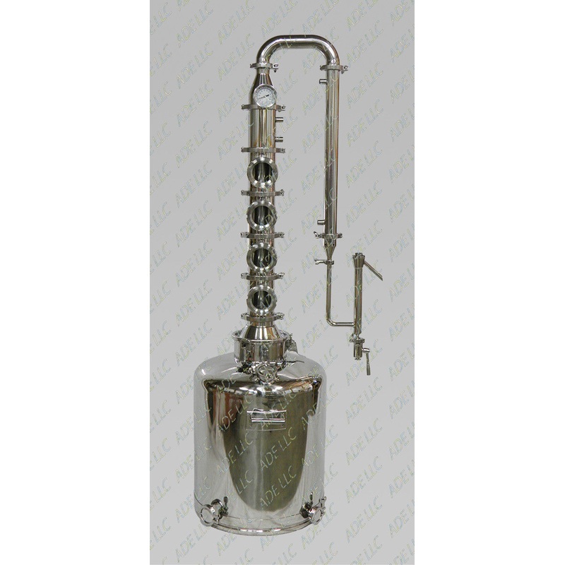 26 Gallon Moonshine Still with 4 Stainless Bubble Plate Column