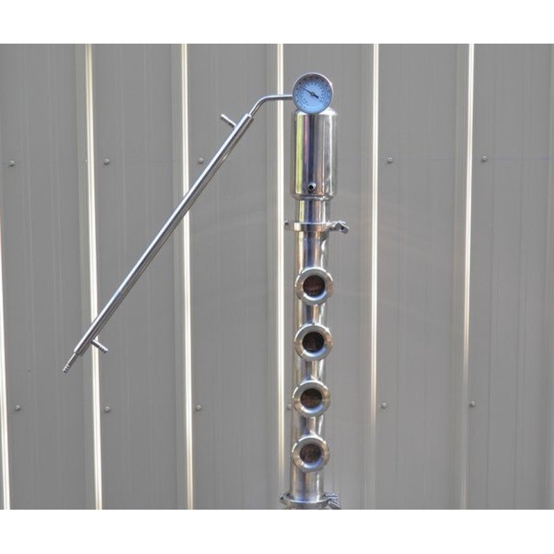 3 Stainless Steel Moonshine Still Reflux Column, 4-Sight Glasses