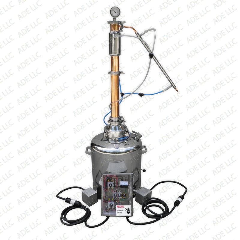26 Gallon Still with 3 Stainless & Copper Reflux Column, 11,000 Watt Heating System and Cooling Kit