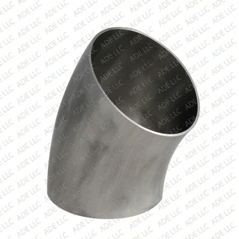 6 Weld Elbow 45, Stainless Steel 304, Sanitary, Tubing, Fitting, Polished