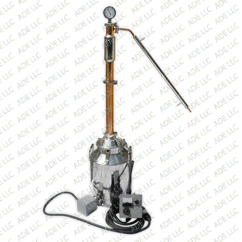 8 Gallon Stainless Still with 2 Copper and Stainless Reflux Column and 5500 Watt Controller