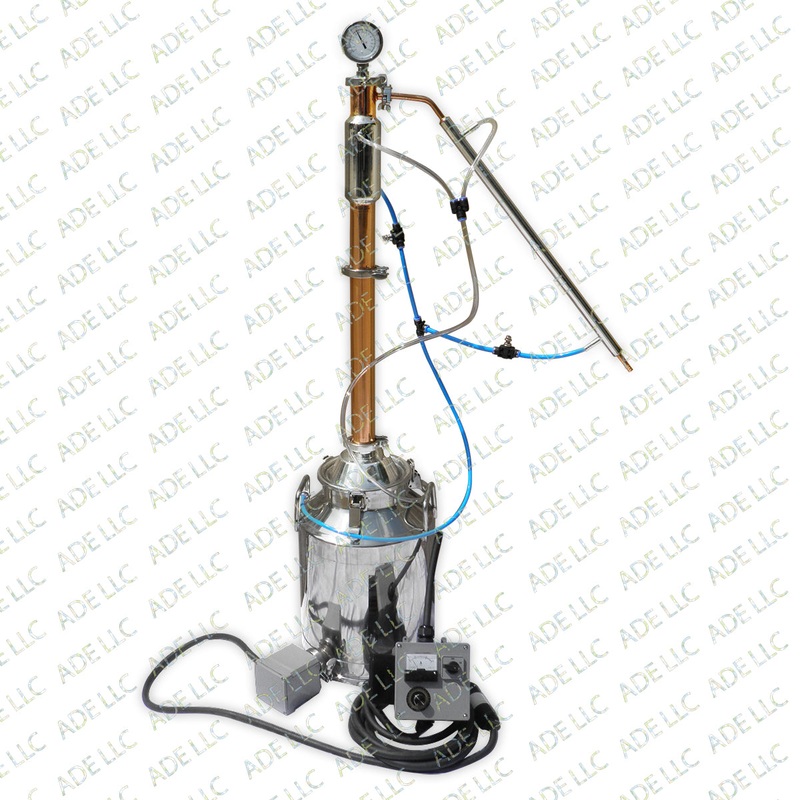 8 Gallon Stainless Still with 2 Copper & Stainless Reflux Column, Cooling Kit & 5500 Controller