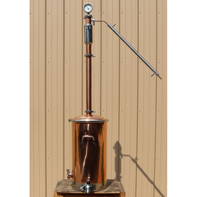 13 Gallon Copper Still with 2 Copper & Stainless Reflux Column