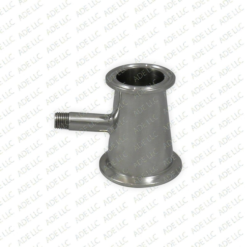 2 x 1.5 x 1/4 MNPT Tri Clamp Reducer, SS304