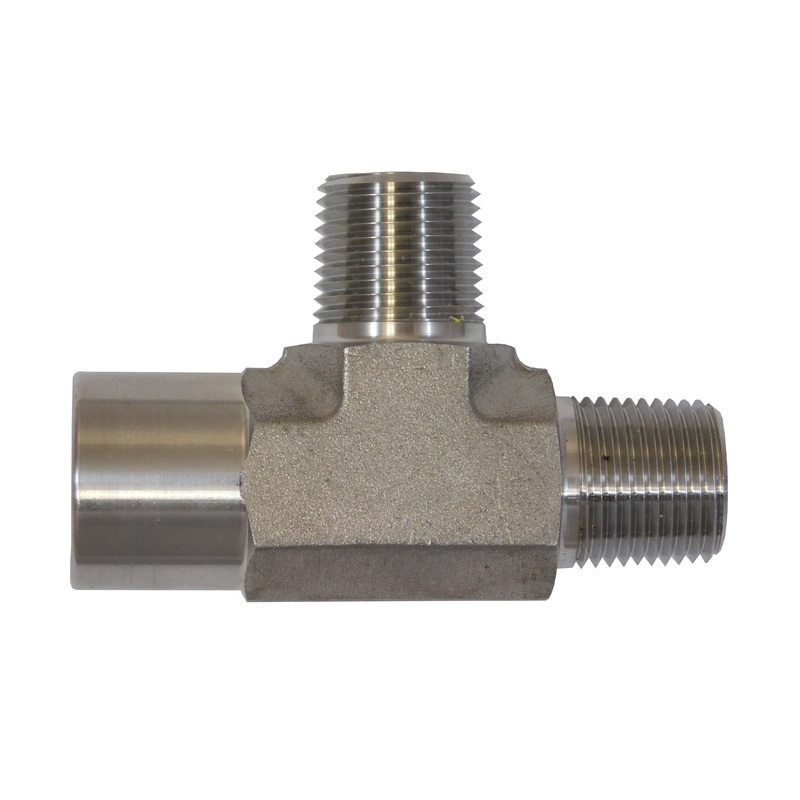 3/8 NPT Pipe Run Tee, 304 Stainless Steel