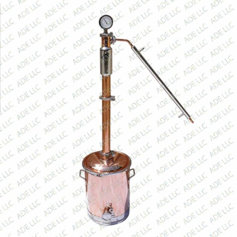 8 Gallon Copper Still with 2 Copper & Stainless Reflux Column