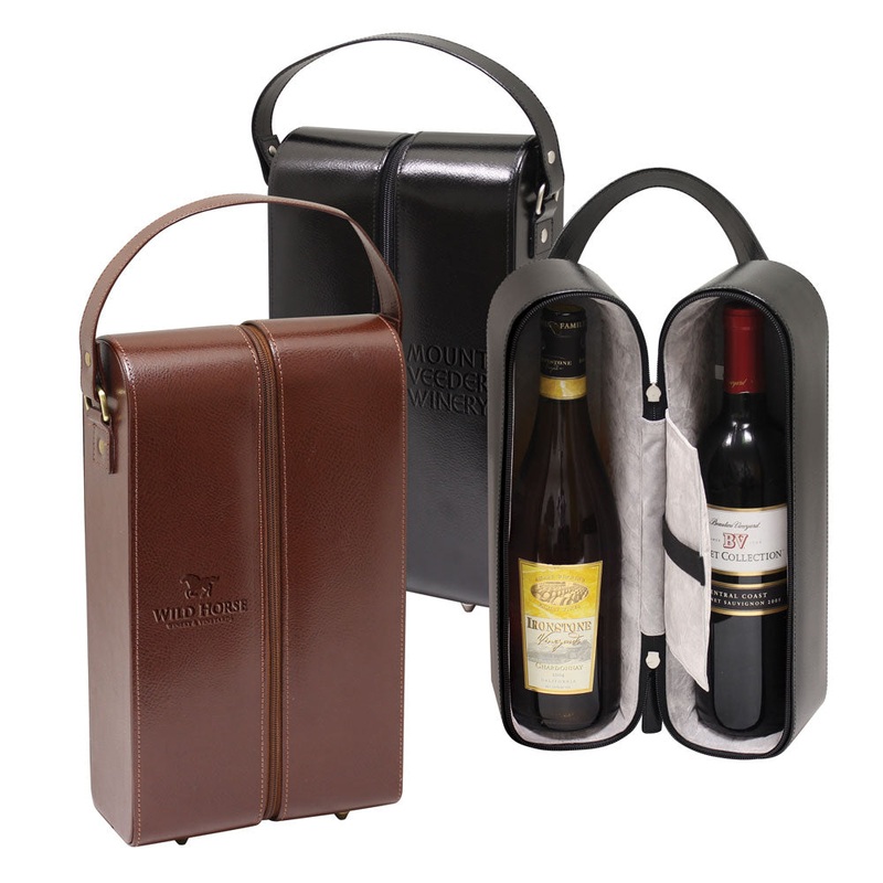 Bellino Leather Two Bottle Wine Carrier